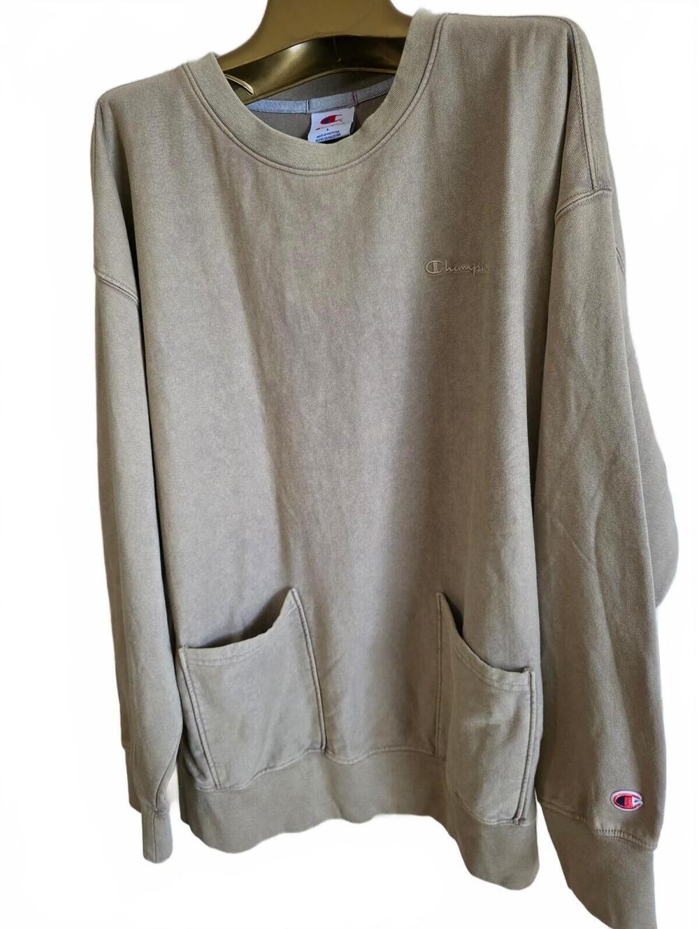 Champion Men's Pullover Sweatshirt with Front Pockets in Tan Size L New With Tag